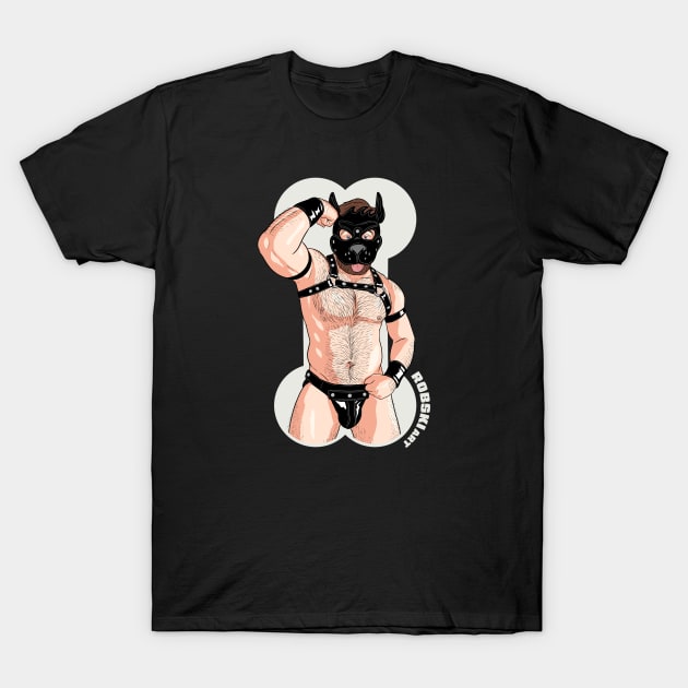 Pup scout flex - full colour dark tee T-Shirt by RobskiArt